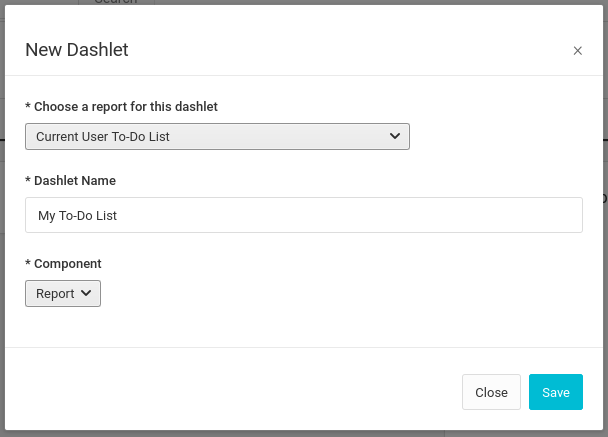Add the To-Do List Report to the Dashboard