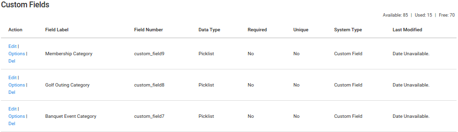 CRM Custom Fields