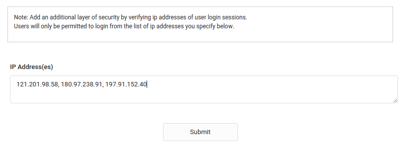 IP Address Restrictions