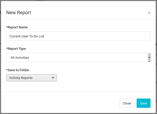 Create CRM Report To-Do List