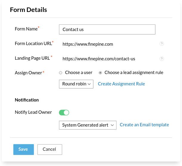 Web-to-Lead Forms